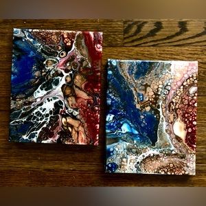 Handmade Acrylic split swipe Pour paintings!